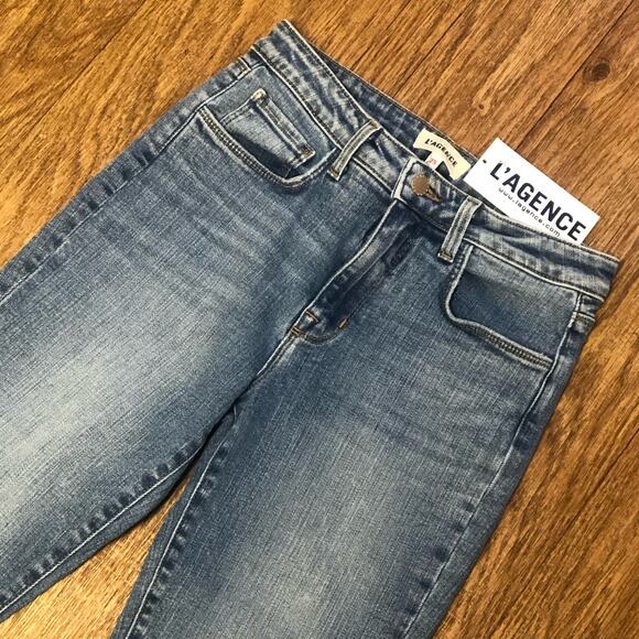 L’Agence Luna Straight Leg High Rise Light Wash Denim Jeans Size 25 - Picture 1 of 11